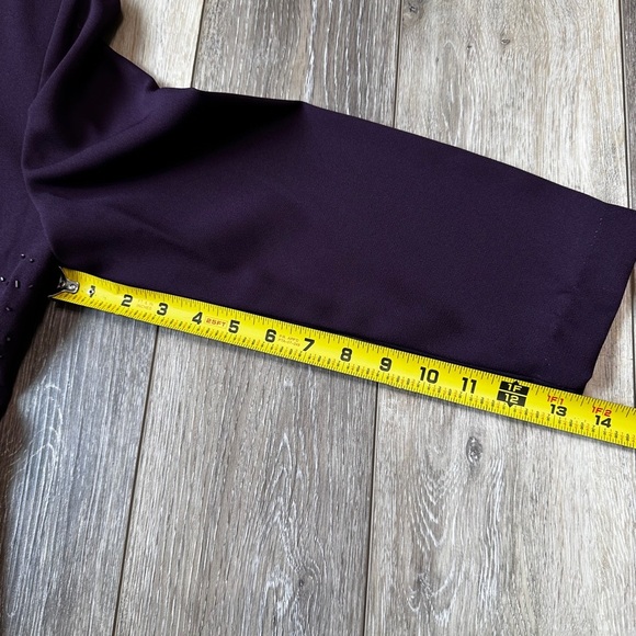 🛍️J. R. Nites by caliendo dark purple jacket with sparkly beaded size Tall 6 - Picture 4 of 10